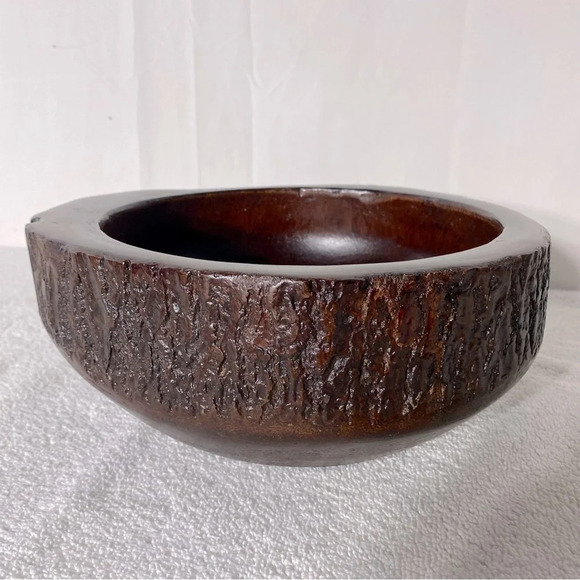 Vintage Mango Collection Dark Raw Edge Mango  Wood Bowl - Picture 1 of 14